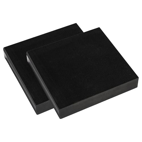 2 Stück Gummi-Stoßdämpfungsblock, quadratische Platte 120 × 12 mm - 30, geeignet for Waschmaschinentrockner-Laufband, 15(120x120x12mm) von PUYUNA