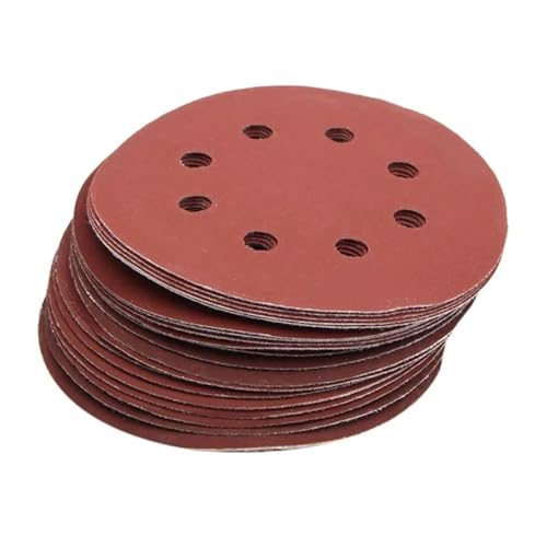 20 Stück 5 Zoll 125 mm rundes Schleifpapier 8-Loch-Schleifscheiben Klettverschluss Körnung 40–2000 Exzenterschleifer-Pad Polieren von Holz und Metall (80er Körnung)(100grit) von PUYUNA