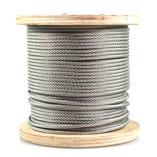 Drahtseil aus Edelstahl 304, 7 x 7 Litzenkern, 368 Pfund Bruchfestigkeit, perfekt for den Außenbereich, Hof/Durchmesser 2,0 mm(Diameter 2.0Mm) von PUYUNA