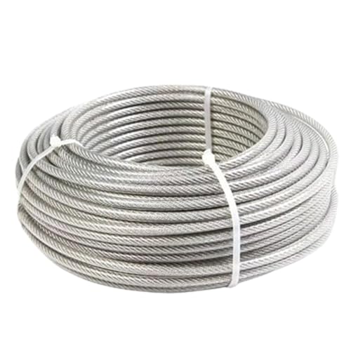 Edelstahlseil, Drahtseil, kunststoffbeschichtet, Durchmesser 1–5 mm, Stahldrahtseil, Länge 90 m, for Außenbereich, Hof, Garten oder Handwerk/Durchmesser 4 mm(Diameter 1.2Mm) von PUYUNA