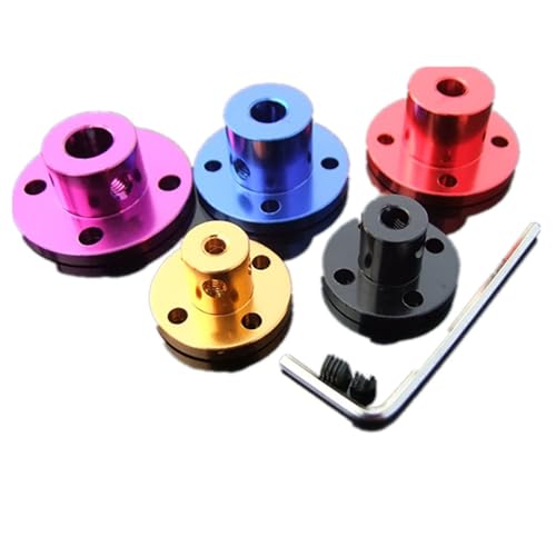 Flansch Starre Motorwellenkupplung 3-8 mm Farbkoppler Getriebeanschlusshülsenadapter 1 Stück (lila 8 mm)(Gold 3mm) von PUYUNA