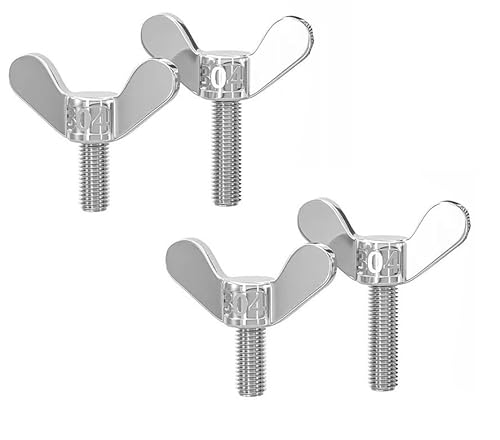 Flügelmuttern, 4 Stück M6 * 8~120 mm 304 Edelstahl Schmetterlingsschweiß-Handschraube Schmetterlingsmuttern Befestigungsteile Teileschrauben(M6*30mm)(M6*60mm) von PUYUNA