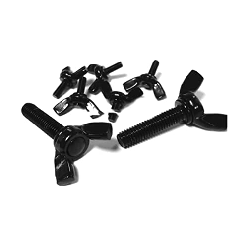 Flügelmuttern, Befestigungselemente, 2–10 Stück Stahl mit schwarzem Flügelschraubensatz, Flügelmuttern, Klauenschraube, Rändelschraube, Flügelmuttern (M8, 2 Stück, 10 mm)(M6 5PCS,12mm) von PUYUNA