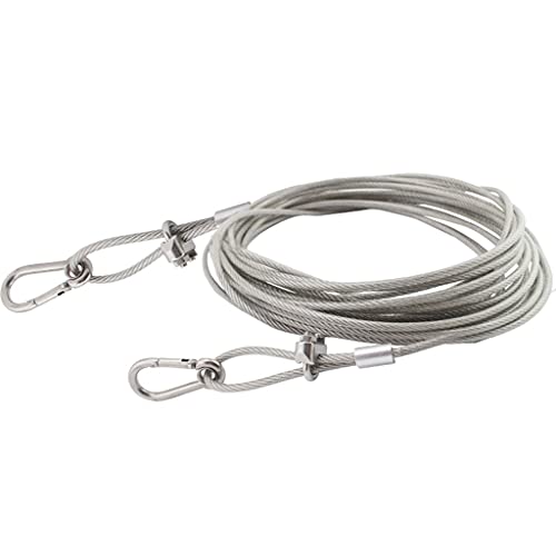 Robustes Edelstahlseil-Aufhängeset, 4 mm Durchmesser, Aufhängeset for Außenleuchten, Drahtseil for Gartendraht/2 m(2m) von PUYUNA