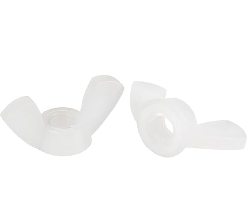 Schmetterlingsflügelmutter, 16 Stück M3 ~ M12, schwarzes Nylon, von Hand festdrehbare Schmetterlingsmutter for Heimwerkerwerkzeuge, Maschinen, elektronische Geräte (weiß, M5)(White,M6) von PUYUNA