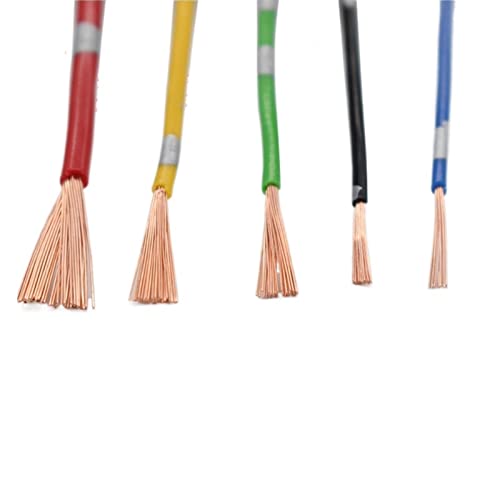 Schutzkabel Flexibles Autokabel Auto-Kupferdraht 22AWG 20AWG 18AWG 16AWG Sauerstofffreies Kupfer Feuerhemmendes Erdungskabel (Farbe: Rot, Größe: 0,85 mm²²)(Blue,0.85mm2 sqaure) von PUYUNA