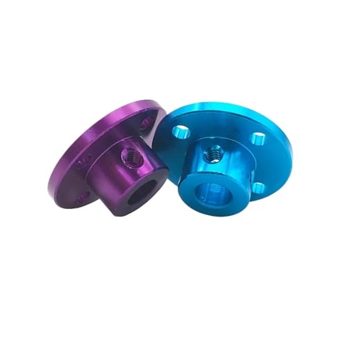 Starre Flanschkupplung aus Aluminiumlegierung, 3 mm/4 mm/5 mm/6 mm/6,35 mm/8 mm Loch, Motorführungswellenanschluss, 3D-Druckerzubehör (rot, A 6 mm)(Navy Blue,A 4mm) von PUYUNA