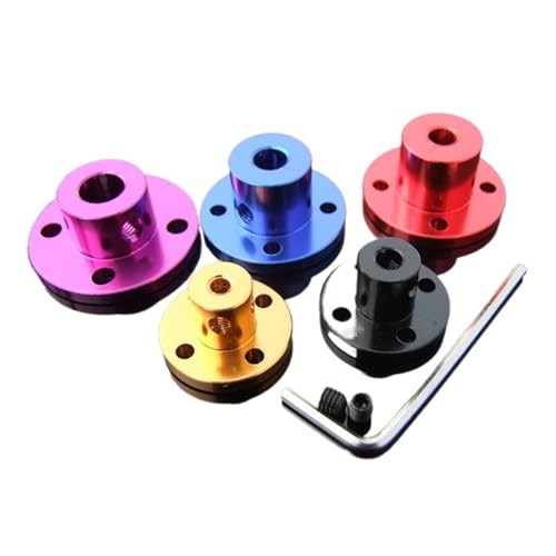 Starrer Flanschkupplungsverbinder, 3 mm 4 mm 5 mm 6 mm 8 mm Aluminiumlegierung Starrer Flanschkupplungsmotor Führungswellenkupplungsmotorverbinder 3D-Druckerzubehör (Rot, 1 Stück 8 mm)(Blue,1pcs 6mm) von PUYUNA