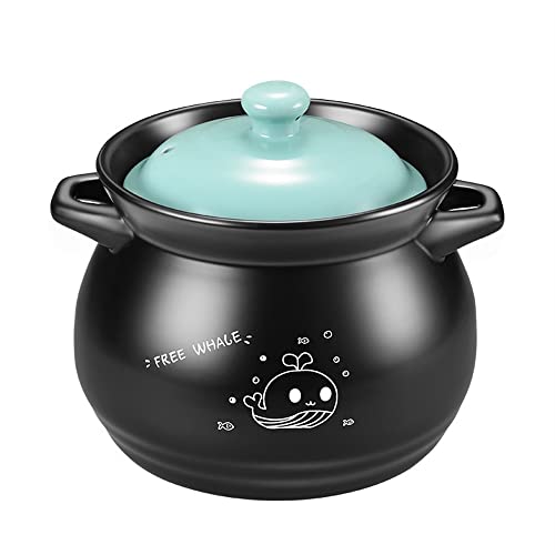Ton-Auflauftopf, Tontopf for Kochen, Auflaufform mit Deckel, Keramik-Kochtopf for indische und asiatische Gerichte, Suppen, Eintöpfe, Curry (6,5 l)(5.0L) von PUYUNA