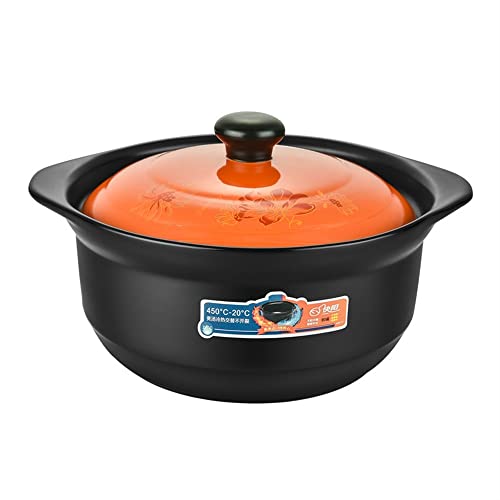 Tontopf, Keramik-Hot Pot, Auflauf, Steingut-Tontopf, Suppentopf for die Küche zu Hause, Kochtopf mit Griff und Deckel, Hühnerfleisch-Dampftopf (4,5 l)(1.8L) von PUYUNA