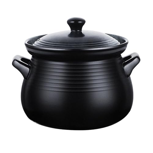 Tontopf, Keramik-Tontopf mit Deckel, Auflauf, Schmortopf, Terrakotta-Schmortopf for Kochen von Hot Pot, Dolsot, Bibimbap und Suppe (7 l)(5L) von PUYUNA