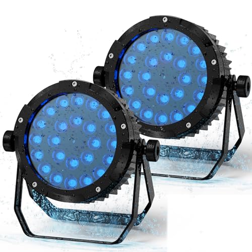 PUZILOZA 2PCS Wasserdichtes Par Licht 24 LED, RGBWA+UV 6 IN 1 LED Par Scheinwerfer IP67 mit DMX Kabel Unterstützung DMX 4/10CH, LED Bühnenlicht für Regentage Pools im Freien Dicso Party Bar PUZILOZA 2PCS Wasserdichtes Par Licht 24 LED, RGBWA+UV 6 IN 1 LED Par Scheinwerfer IP67 mit DMX Kabel Unterstützung DMX 4/10CH, LED Bühnenlicht für Regentage Pools im Freien Dicso Party Bar von PUZILOZA