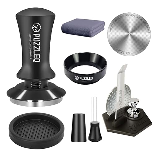 51 mm Espresso-Zubehör-Set, gefedert, kalibrierter Tamper, Matte, WDT-Werkzeug, Dosiertrichter, Puck-Sieb-Set, Korbentfernungswerkzeug, Reinigungstuch-Set, passend für Espresso-Kaffeemaschinen und 51 51 mm Espresso-Zubehör-Set, gefedert, kalibrierter Tamper, Matte, WDT-Werkzeug, Dosiertrichter, Puck-Sieb-Set, Korbentfernungswerkzeug, Reinigungstuch-Set, passend für Espresso-Kaffeemaschinen und 51 von PUZZLEQ