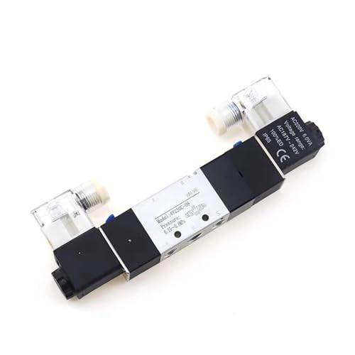 4V120-06 4V220-08 4V320-10 4V420-15 pneumatische Magnetventile, 5/2-Wege-Ventilanschluss, Einzelspule, DC 24 V, AC220 V (4 V, 330 C-10, 24 V) von PVASROQWM