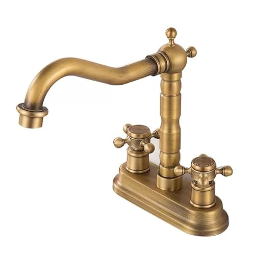 Breiter Waschtischarmatur Badezimmer 10,2 cm Warm-Kaltwasser-Mischbatterie Kran Deck montiert Bad Wasserhahn Waschtischmischer Messing Antik Bronze Breiter Waschtischarmatur Badezimmer 10,2 cm Warm-Kaltwasser-Mischbatterie Kran Deck montiert Bad Wasserhahn Waschtischmischer Messing Antik Bronze von PVASROQWM