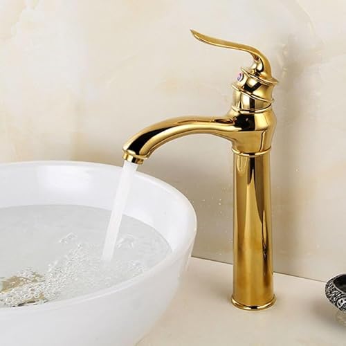 Gold Einhebel-Waschtischarmaturen, schwarz, Kalt- und Heißmischer, Waschbecken, Wasserhahn, Küchenarmatur, Badezimmerzubehör, Chrom (Goldfarbe 3) von PVASROQWM