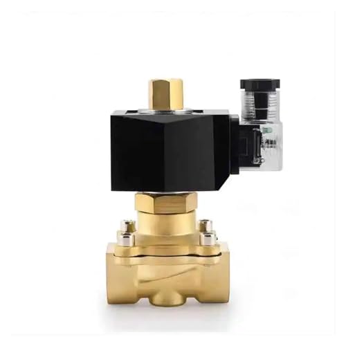 Magnetventil, 1,9 cm, Messing, normalerweise offen, 220 V, 12 V, 24 V, direkt wirkendes, wasserdichtes Magnetventil mit LED-Licht (G,DC24) von PVASROQWM