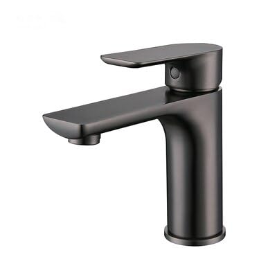 Massives Messing Gunmetal Deck Mount Gefäß Wasserhahn Matt Quadratisch Gebürstet Gold Waschbecken Wasserhahn Badezimmer Kleine Waschtischarmatur Mischbatterie BL709 (Gunmetal) von PVASROQWM