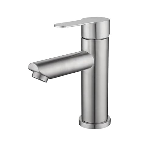 Mattschwarzer Waschbeckenarmatur, Einhebel-Badezimmerkran, Edelstahl-Wasserhahn, Badezimmer-Wasserhahn, Warm- und Kaltwasser-Mischbatterien von PVASROQWM