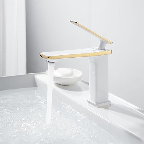 Messing Schwarz Gold Waschtischarmatur Badezimmer Waschbecken Armaturen Heiß-Kaltwasser-Mischbatterie Kran Deck montiert Einhandloch Bad Küche Wasserhahn Messing Schwarz Gold Waschtischarmatur Badezimmer Waschbecken Armaturen Heiß-Kaltwasser-Mischbatterie Kran Deck montiert Einhandloch Bad Küche Wasserhahn von PVASROQWM