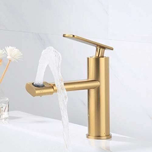 Waschbeckenarmatur, Badezimmer, Einhebel-Waschbeckenarmatur, schwarze Bürste, goldfarbene Rotation, Aeraton-Wassermischer, Kran (lila) von PVASROQWM