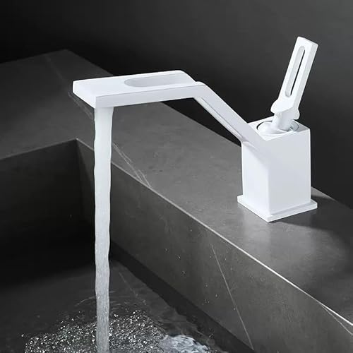 Waschtischarmatur Badezimmer Heiß Kalt Weiß Mischbatterie Kran Deck Einhebel Schwarz Wasserhahn Mischbatterie Messing Waschtischarmatur Badezimmer Heiß Kalt Weiß Mischbatterie Kran Deck Einhebel Schwarz Wasserhahn Mischbatterie Messing von PVASROQWM