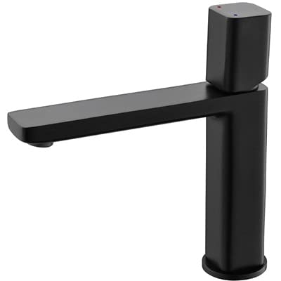 Waschtischarmatur Badezimmer Waschbecken Mischbatterie Bürste Gold Chrom Schwarz Rot Mode Waschbecken Wasser Waschbecken Mischbatterie Kupfer (Nero) von PVASROQWM
