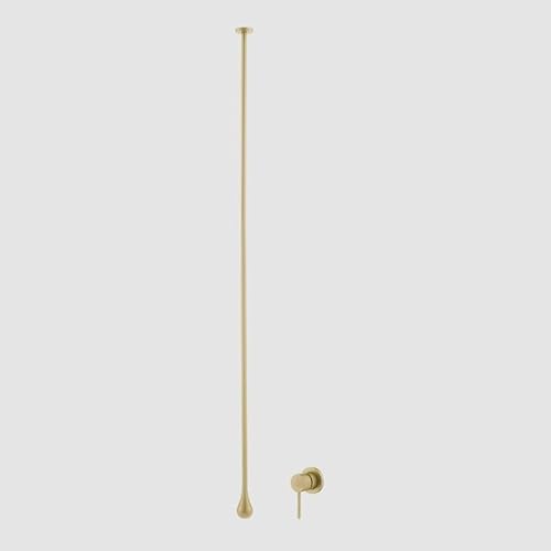 Wassertropfen-Deckenarmatur, Badezimmer, Waschbecken, Badewanne, Wasserhahn, massives Messing, Wandmontage, Warm- und Kaltwassermischer, Wannen-Hardware (Goldwand) von PVASROQWM