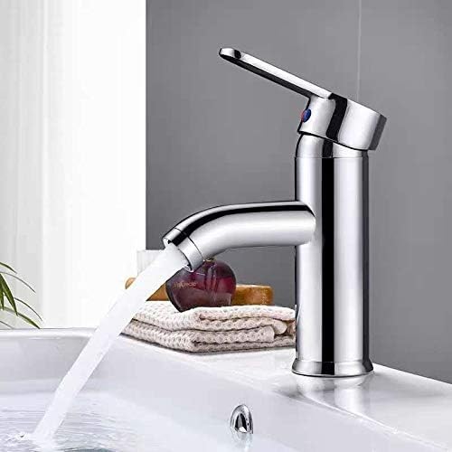 Weiße Einhand-Badezimmer-Waschtischarmaturen, Kalt-/Warmmischer, Waschbeckenarmatur, schwarzes Wasser, Küchenarmatur, Badezimmerzubehör, Grau (Cromo) von PVASROQWM