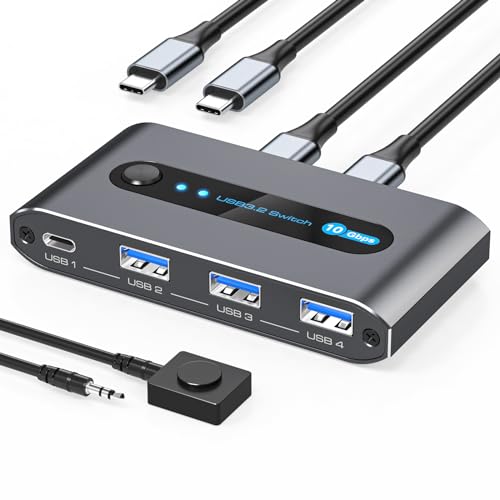PVBCTCSID 10Gbps USB C Switch 2 PC Share USB C&A Geräte für Maus Tastatur Drucker Scanner usw Mit Desktop-Controller PVBCTCSID 10Gbps USB C Switch 2 PC Share USB C&A Geräte für Maus Tastatur Drucker Scanner usw Mit Desktop-Controller von PVBCTCSID