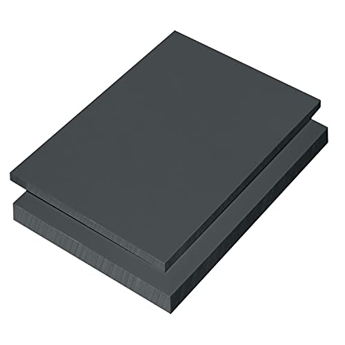 Platte aus Hart PVC Zuschnitt in | grau RAL 7011 | VERSCHIEDENE STÄRKEN | TOP QUALITÄT | (100 x 49cm, 5mm Dunkelgrau) von S-Polytec