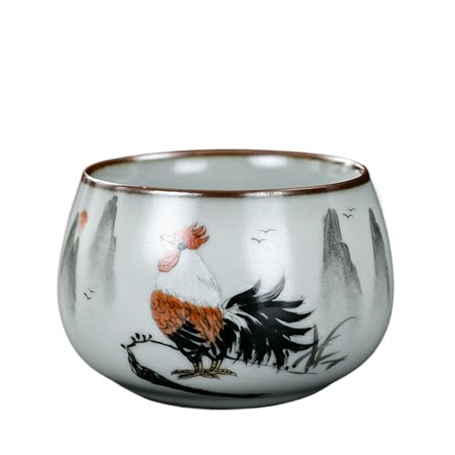 PVFRTGYHU P1730-汝窑纯手工手绘茶杯主人杯 Sternzeichenbecher 十二生肖牛本命年礼物个人单杯品茗杯 von PVFRTGYHU