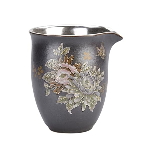 PVFRTGYHU P1817-Keramik-Teeservice 陶瓷999鎏银公道杯 Gong Dao Bei, Cha Hai for Gong-Fu-Tee Keramik-Teeservice陶瓷茶海茶具仿复古鹰嘴倒茶公杯纯银家用匀杯 von PVFRTGYHU