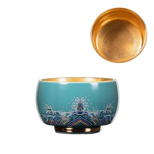 PVFRTGYHU P1854-Keramik-Teeservice 陶瓷茶杯鎏金主人杯 Kung-Fu-Teesets, Teetablett und kleine Teeutensilien, 珐琅彩大号手工茶碗家用个人杯礼盒装 von PVFRTGYHU