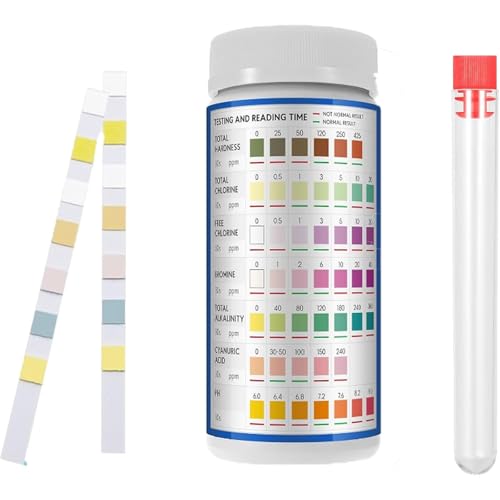 7 In 1 Pool Teststreifen, 100 Stück Teststreifen Pool, Ph Teststreifen, Pool Wassertester, Teststreifen Pool Ph Und Chlor, Chlor Tester Pool, Chlor Tester Pool, Pool Tester von PVFZXS