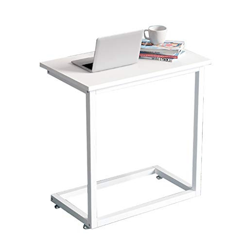 PVGYUJFD Aufbewahrungsregal Breiter Schlitztisch/C-förmiger Beistelltisch aus Massivholz for Computer, multifunktionaler Ecktisch mit weißer Tischplatte fürs Bett(60X33X70CM) von PVGYUJFD