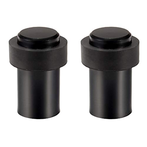 Türstopper, Robuster runder Türstopper aus Metall for den Boden, Stoßfänger mit Gummipuffer, for Bodenmontage, Befestigung im Lieferumfang enthalten(Black) von PVGYUJFD