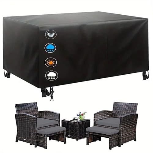 PVPQPR Abdeckung Gartenmöbel 210x130x90cm(LxBxH) 600d Oxford Pu Abdeckplane Wasserdicht Rechteckig Schutzhülle Loungemöbel Terrassenmöbel Abdeckung Wetterfest Für Gartentische Und Möbelsets von PVPQPR