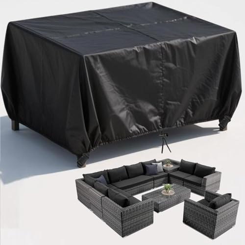 Abdeckung Gartenmöbel Winterfest Wasserdicht,Winddicht,Anti-Uv,Tisch Abdeckung Für Draußen Rechteckige Abdeckplane Gartenmöbel Schutzhülle Für Outdoor Sitzgruppe Möbelsets 210x135x80cm von PVPQPR