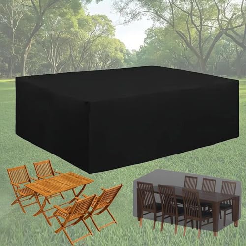 Gartentisch-Abdeckung,Gartenmöbel-Schutzhülle,Rechteckig Schutzhülle Möbelsets,Winterfest Schutzhülle Gartenmöbel Wetter- Und Reißfest Für Sitzgruppe Gartentische Terrassenmöbel 160x140x90cm von PVPQPR