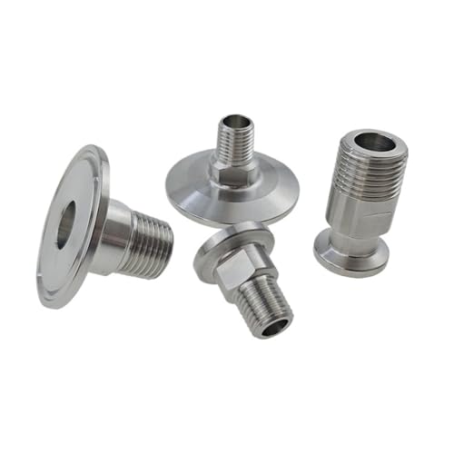 1 x 1/4 Zoll 3/8 Zoll 1/2 Zoll 3/4 Zoll NPT Außengewinde TC25.4 3.8 cm 5.1 cm Tri Clamp Rohrverschraubungsadapter (TC 50,5 mm, 1/4 Zoll) von PVTLCYBI