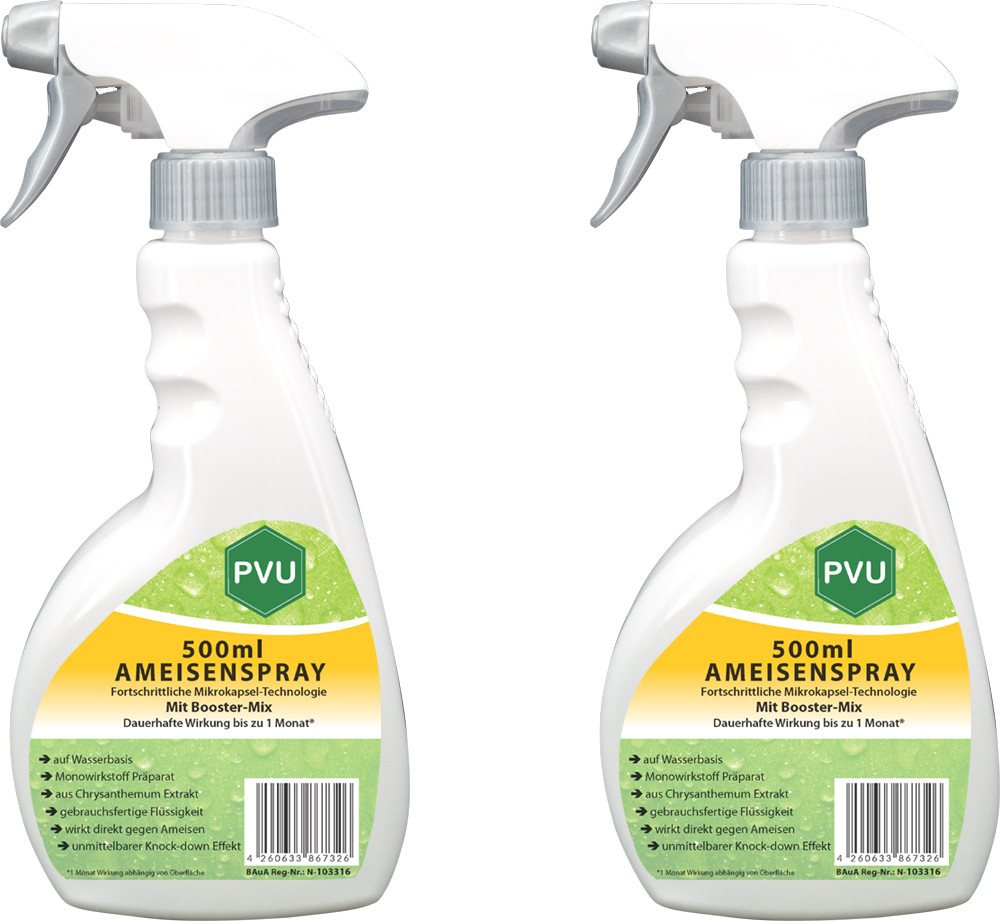 PVU Insektenspray Ameisen Bekämpfung mit Fortschrittlicher Mikrokapsel-Technologie, 1 l, Booster Mix, unmittelbarer Knock-down Effekt von PVU