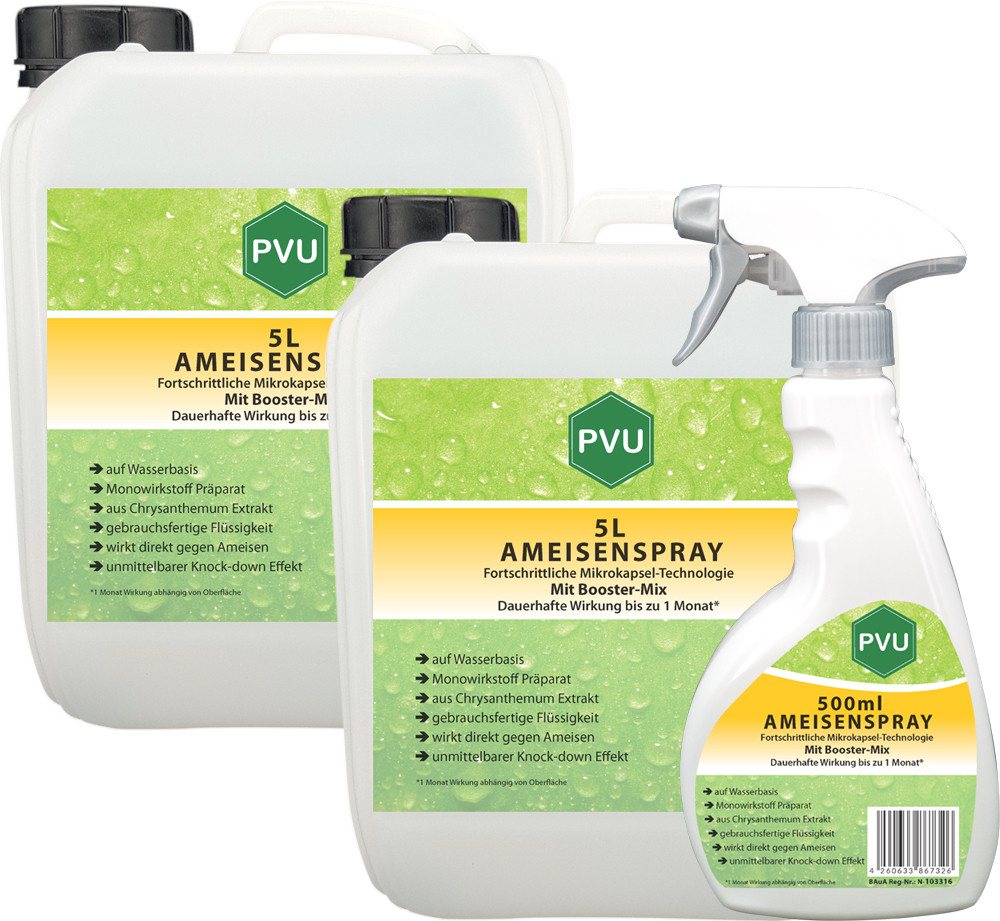 PVU Insektenspray Ameisen Bekämpfung mit Fortschrittlicher Mikrokapsel-Technologie, 10.5 l, Booster Mix, unmittelbarer Knock-down Effekt von PVU