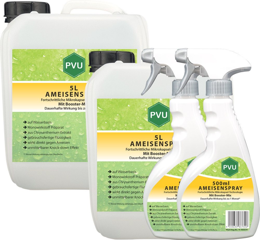 PVU Insektenspray Ameisen Bekämpfung mit Fortschrittlicher Mikrokapsel-Technologie, 11 l, Booster Mix, unmittelbarer Knock-down Effekt von PVU