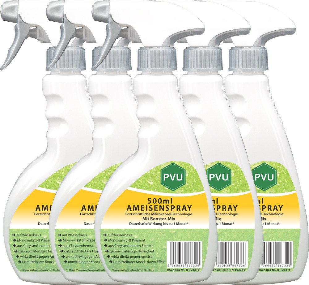 PVU Insektenspray Ameisen Bekämpfung mit Fortschrittlicher Mikrokapsel-Technologie, 2.5 l, Booster Mix, unmittelbarer Knock-down Effekt von PVU