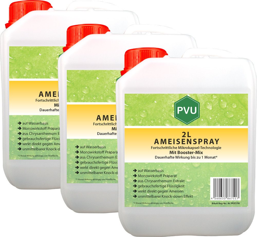 PVU Insektenspray Ameisen Bekämpfung mit Fortschrittlicher Mikrokapsel-Technologie, 6 l, Booster Mix, unmittelbarer Knock-down Effekt von PVU