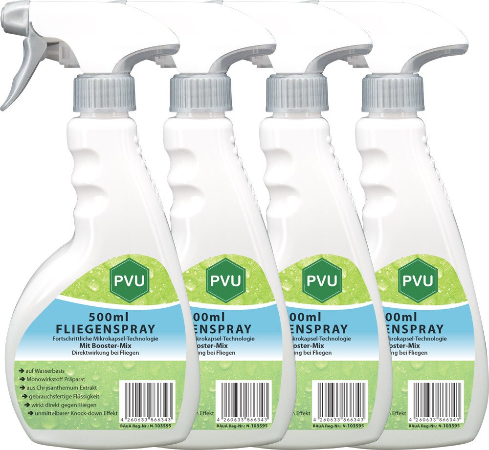 PVU Insektenspray Fliegen Bekämpfung mit Fortschrittlicher Mikrokapsel-Technologie, 2 l, Booster Mix, unmittelbarer Knock-down Effekt von PVU