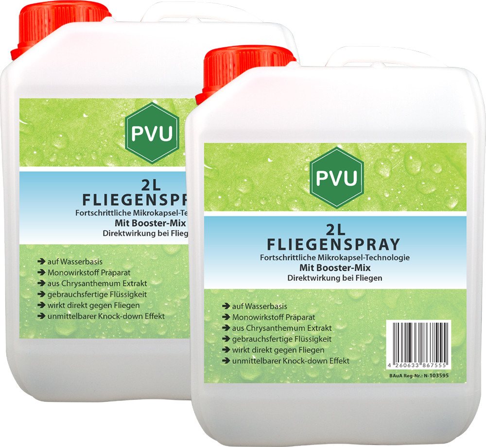 PVU Insektenspray Fliegen Bekämpfung mit Fortschrittlicher Mikrokapsel-Technologie, 4 l, Booster Mix, unmittelbarer Knock-down Effekt von PVU