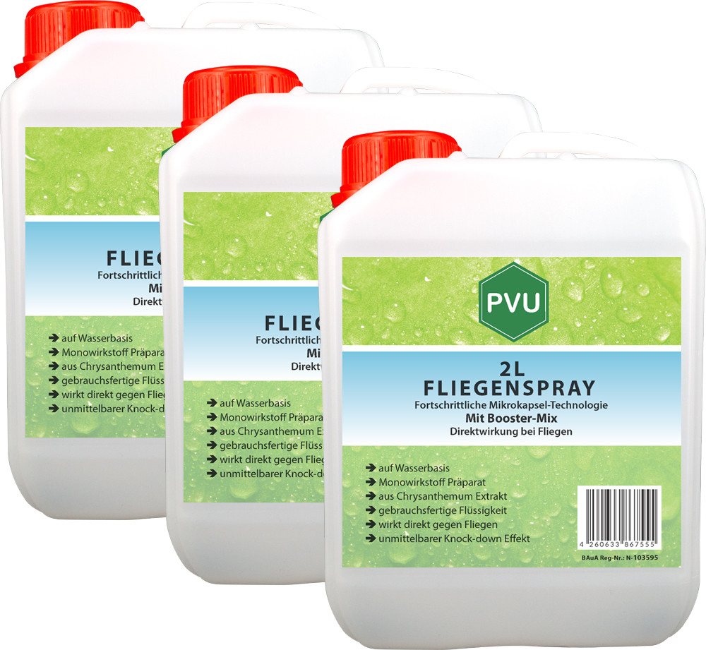 PVU Insektenspray Fliegen Bekämpfung mit Fortschrittlicher Mikrokapsel-Technologie, 6 l, Booster Mix, unmittelbarer Knock-down Effekt von PVU