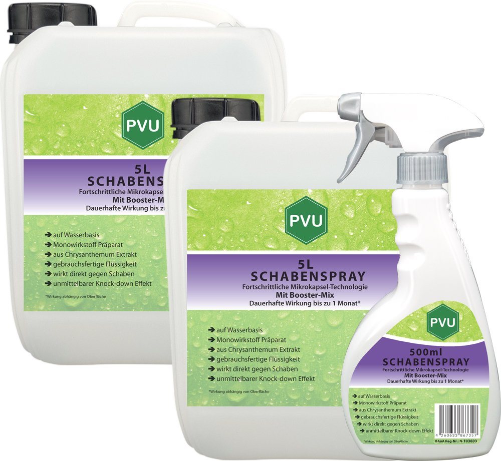 PVU Insektenspray Schaben / Kakerlaken Bekämpfung, 10.5 l, Booster Mix, unmittelbarer Knock-down Effekt von PVU